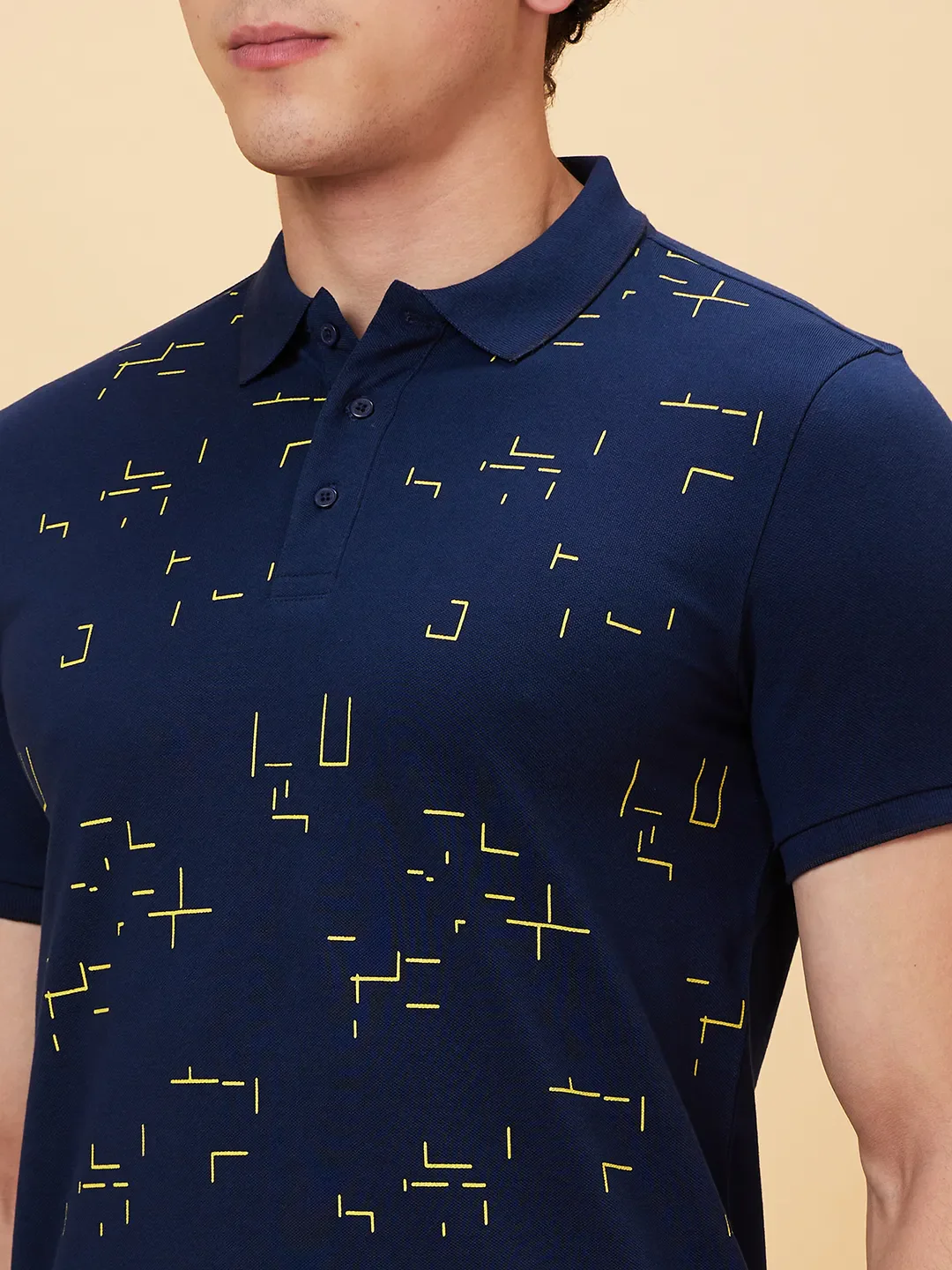 Blue Regular Fit Men's Polo T-Shirt by Being Human Clothing - Image 4