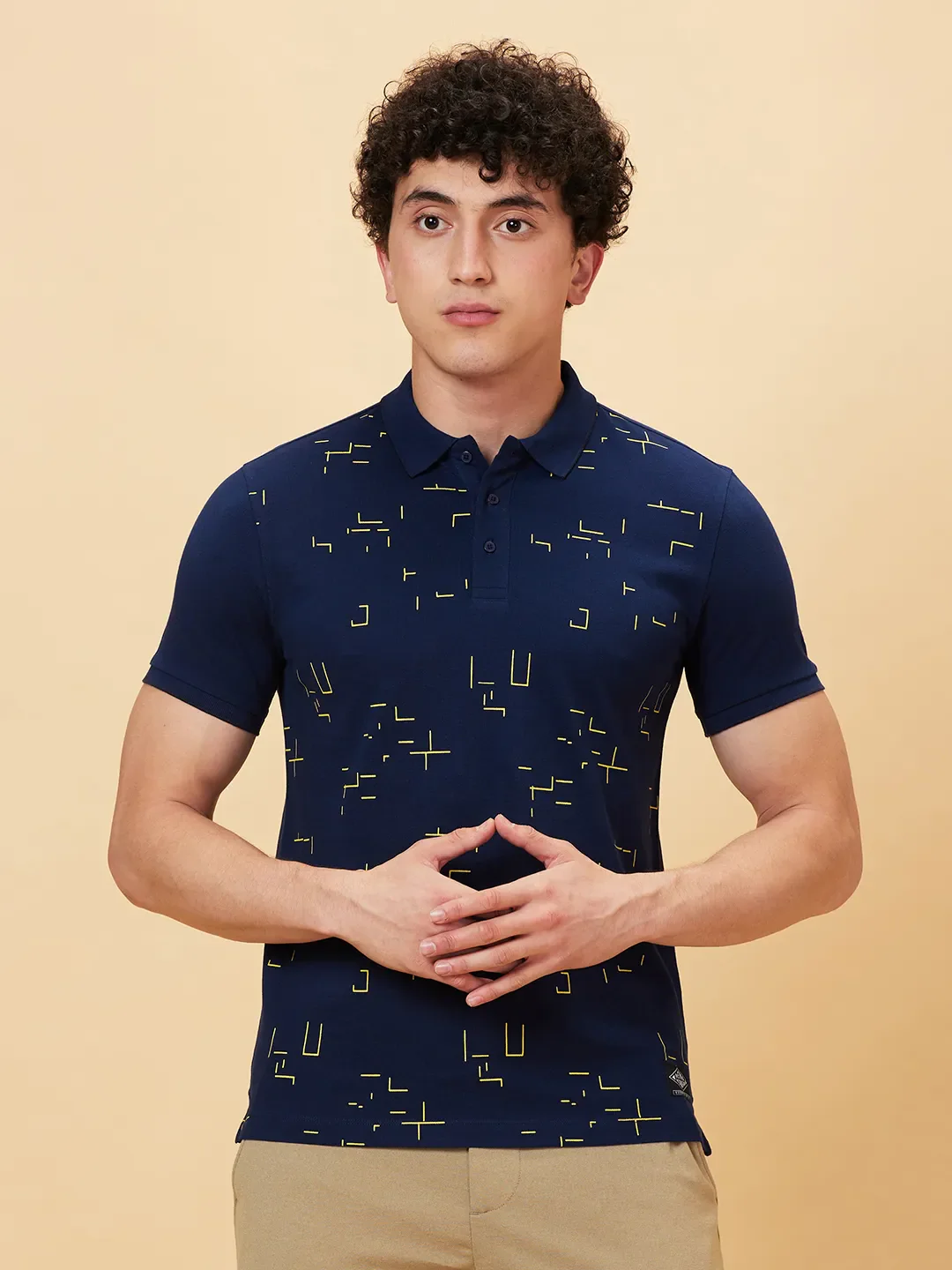 Blue Regular Fit Men's Polo T-Shirt by Being Human Clothing - Image 6