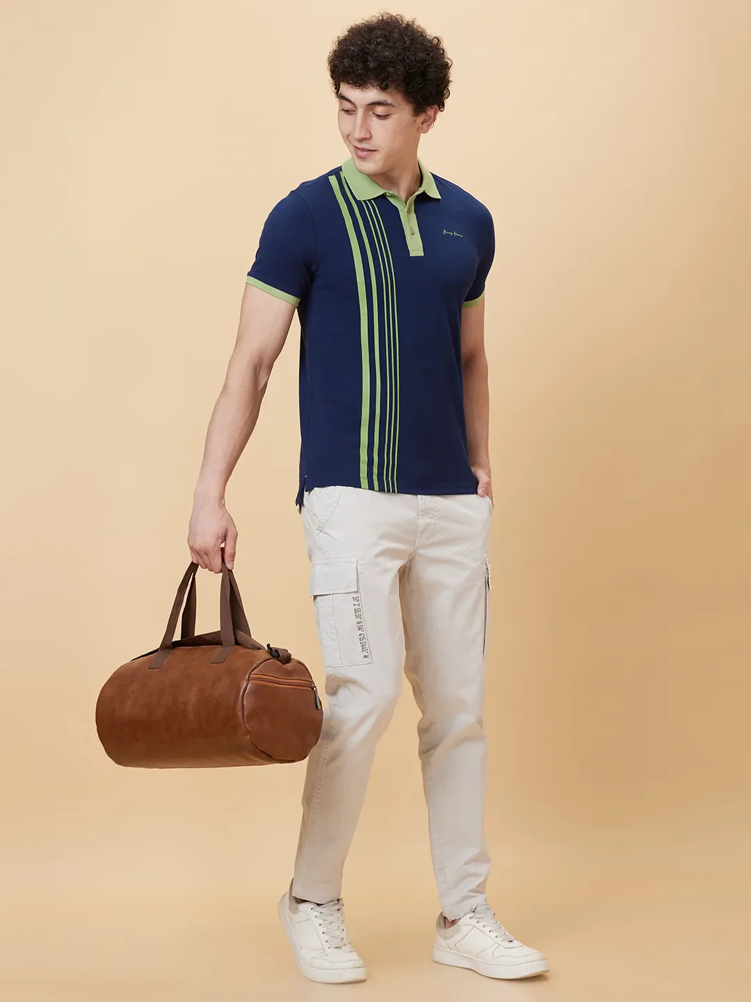 Blue Regular Fit Men's Polo T-Shirt by Being Human Clothing - Image 6