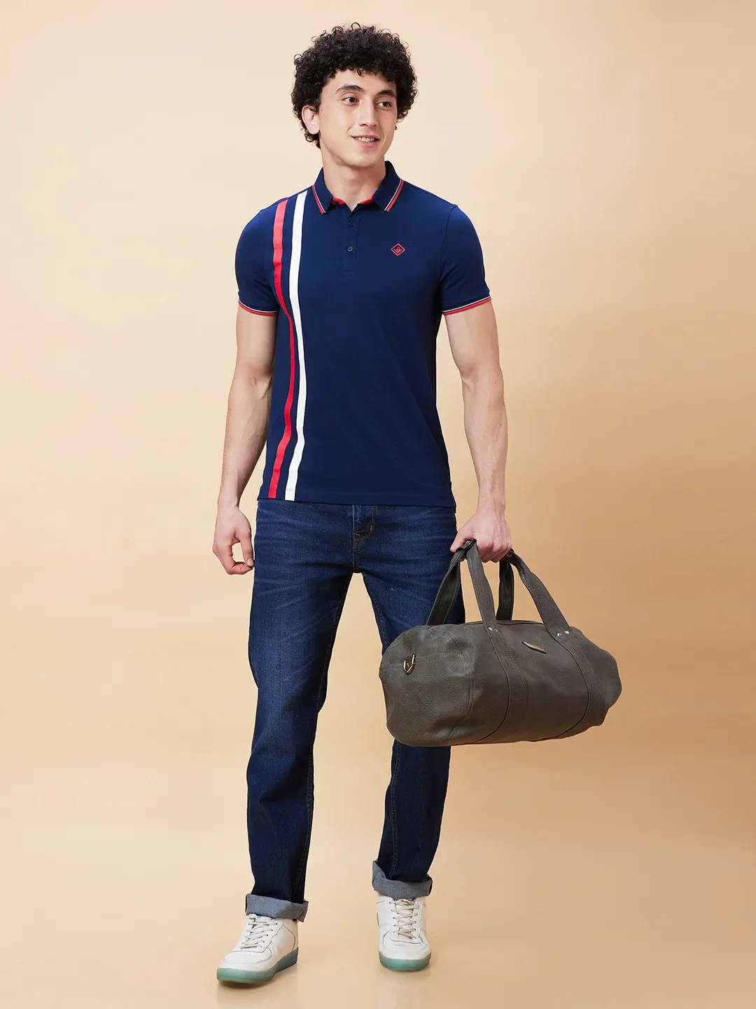 Blue Regular Fit Men's Polo T-Shirt by Being Human Clothing - Image 6