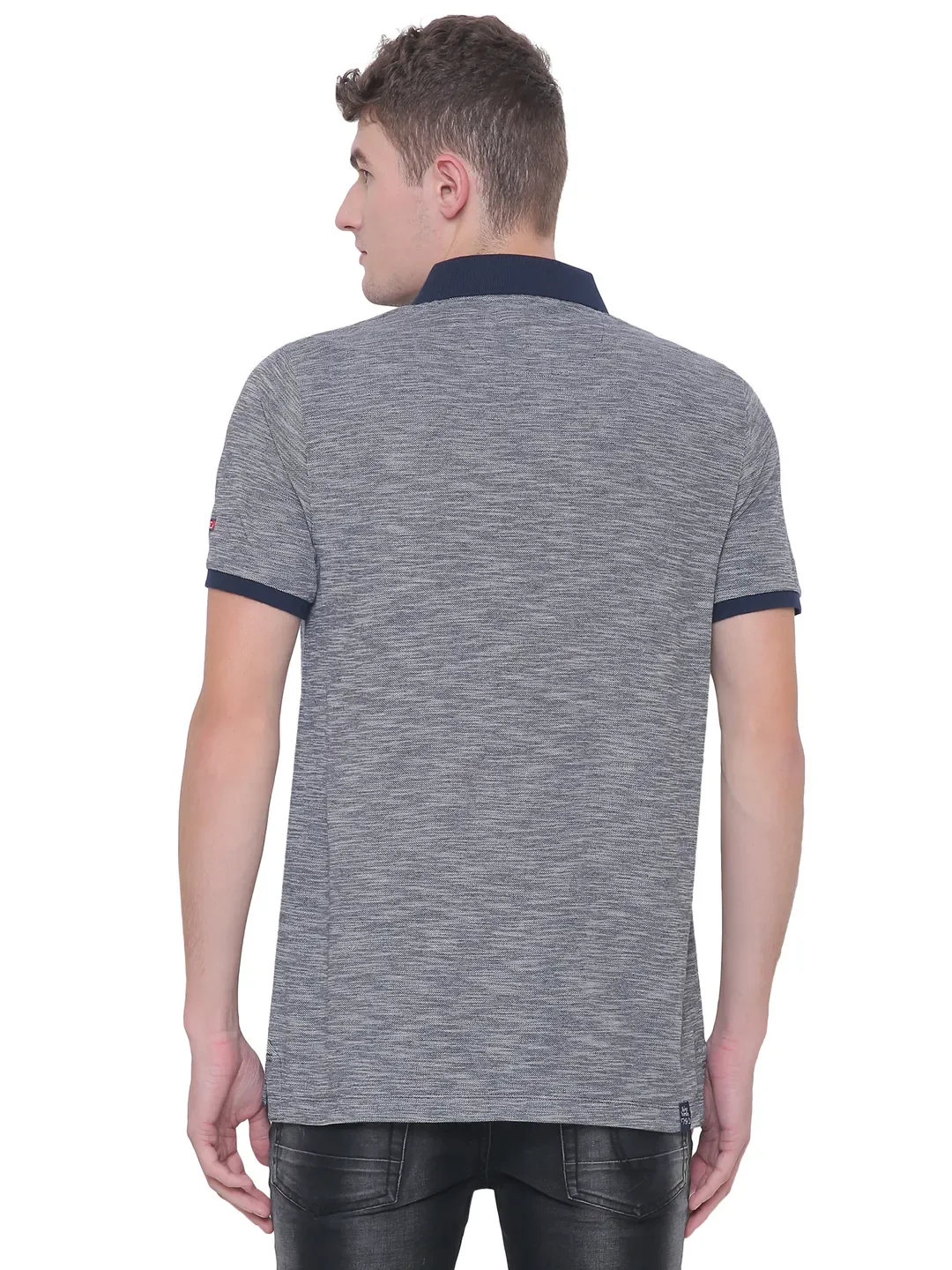 Blue Regular Fit Men's Polo T-Shirt by Being Human Clothing - Image 3