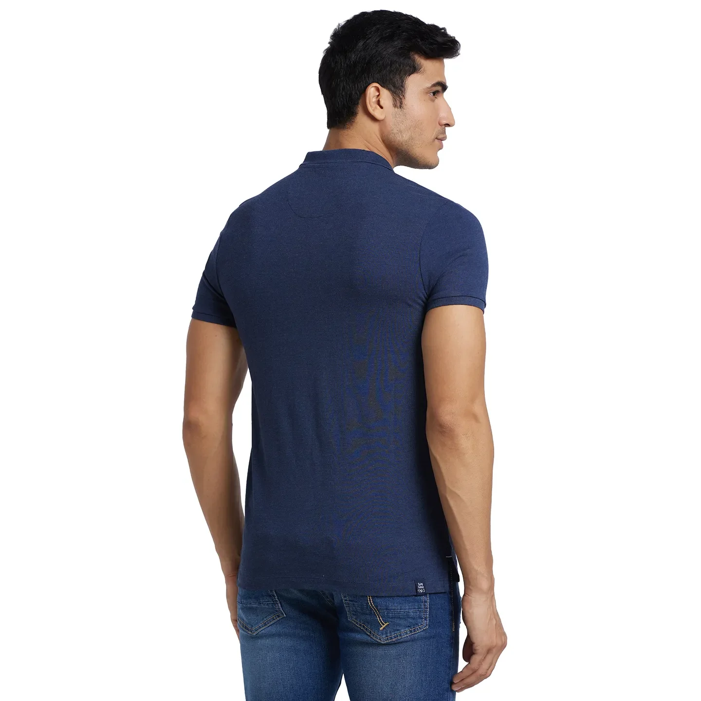 Blue Regular Fit Men's Polo T-Shirt by Being Human Clothing - Image 3