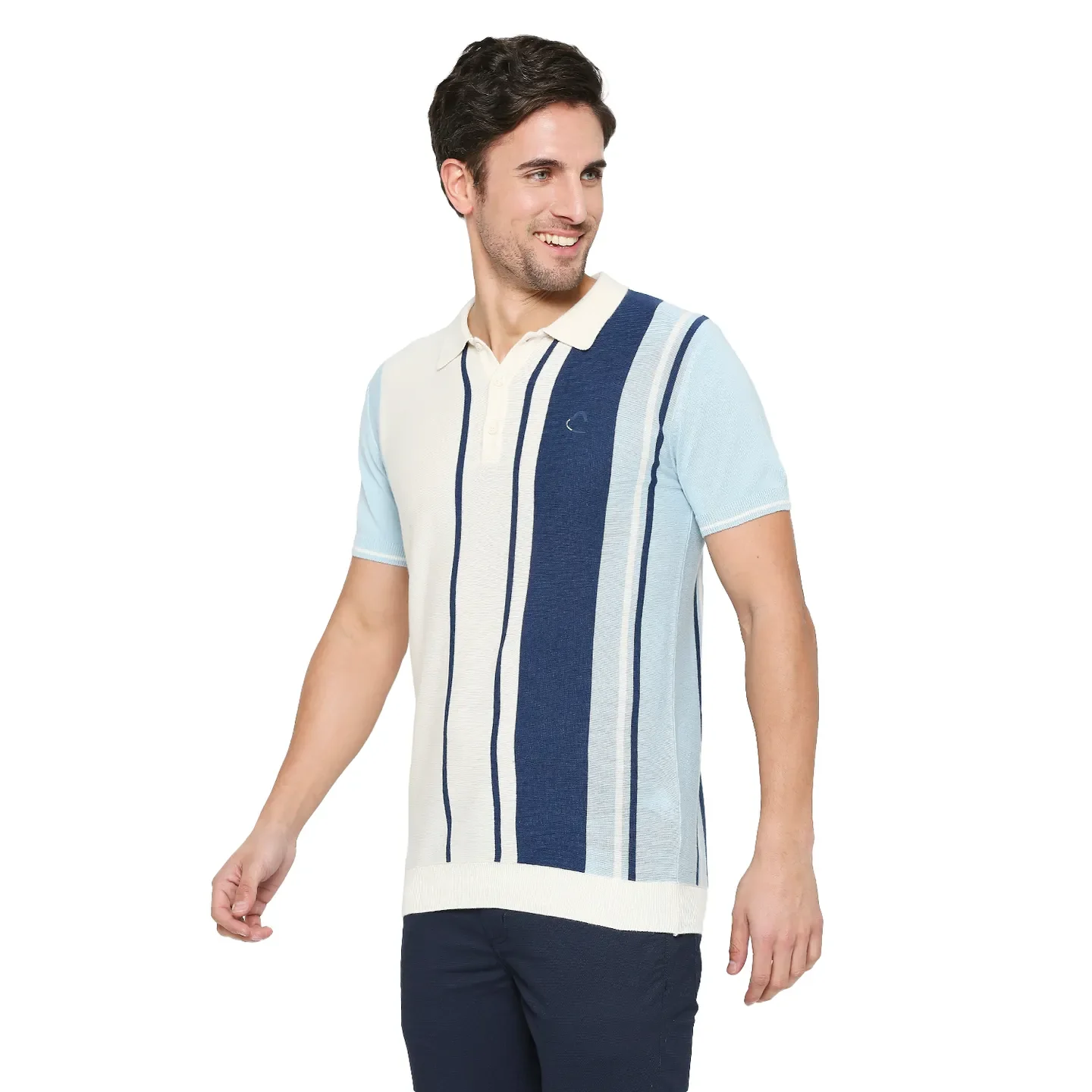 WHITE Regular Fit Men's Polo T-Shirt by Being Human Clothing - Image 2