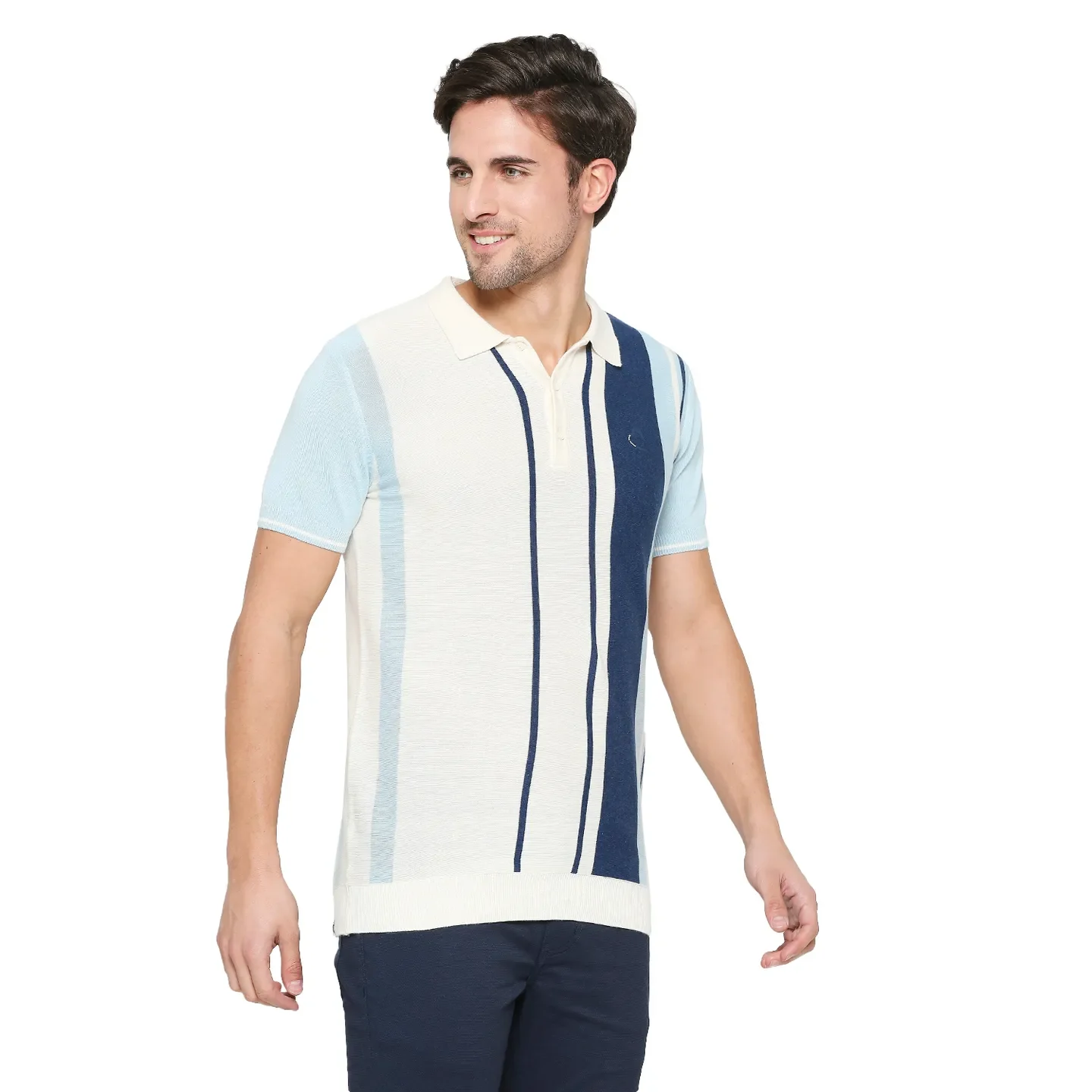 WHITE Regular Fit Men's Polo T-Shirt by Being Human Clothing - Image 3