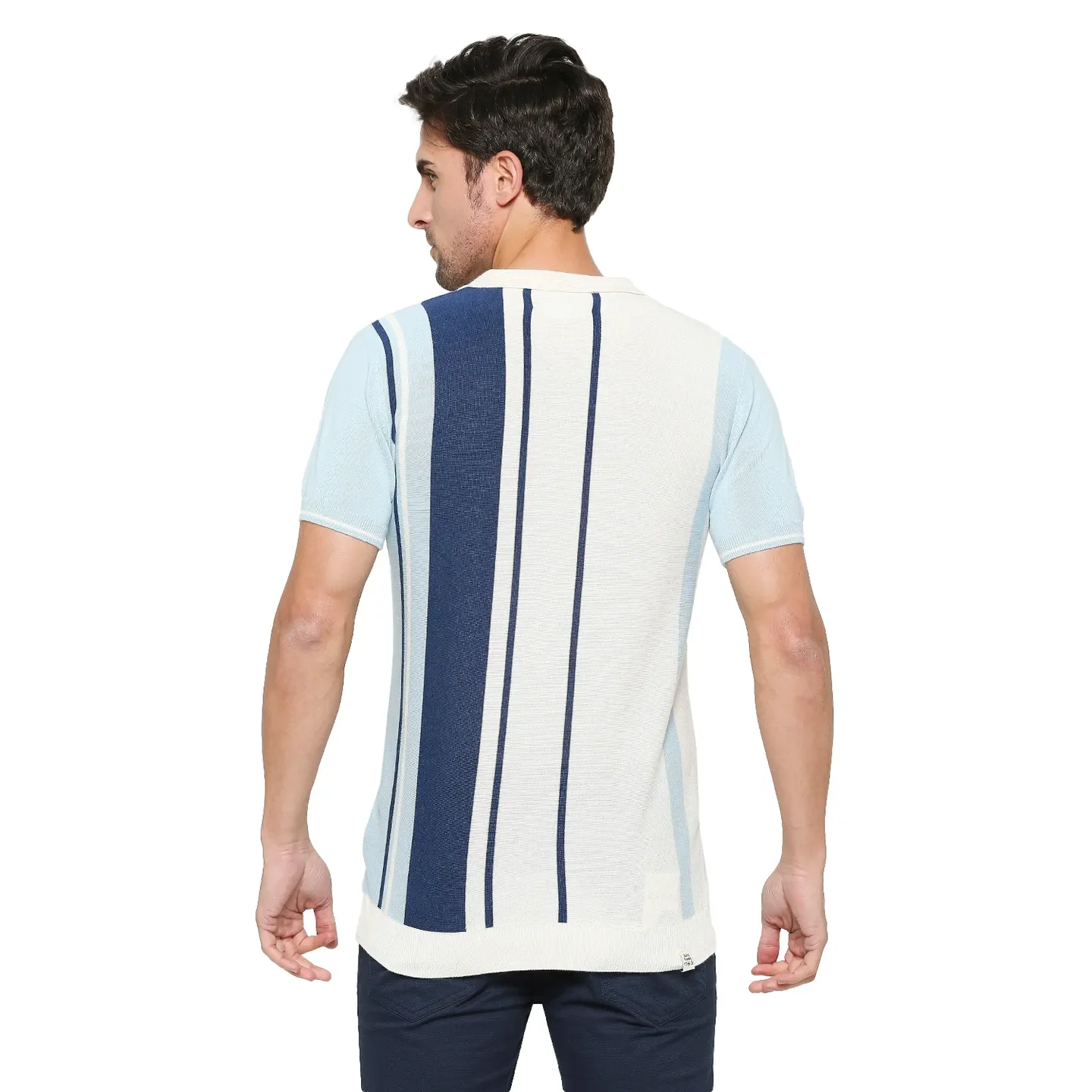 WHITE Regular Fit Men's Polo T-Shirt by Being Human Clothing - Image 4