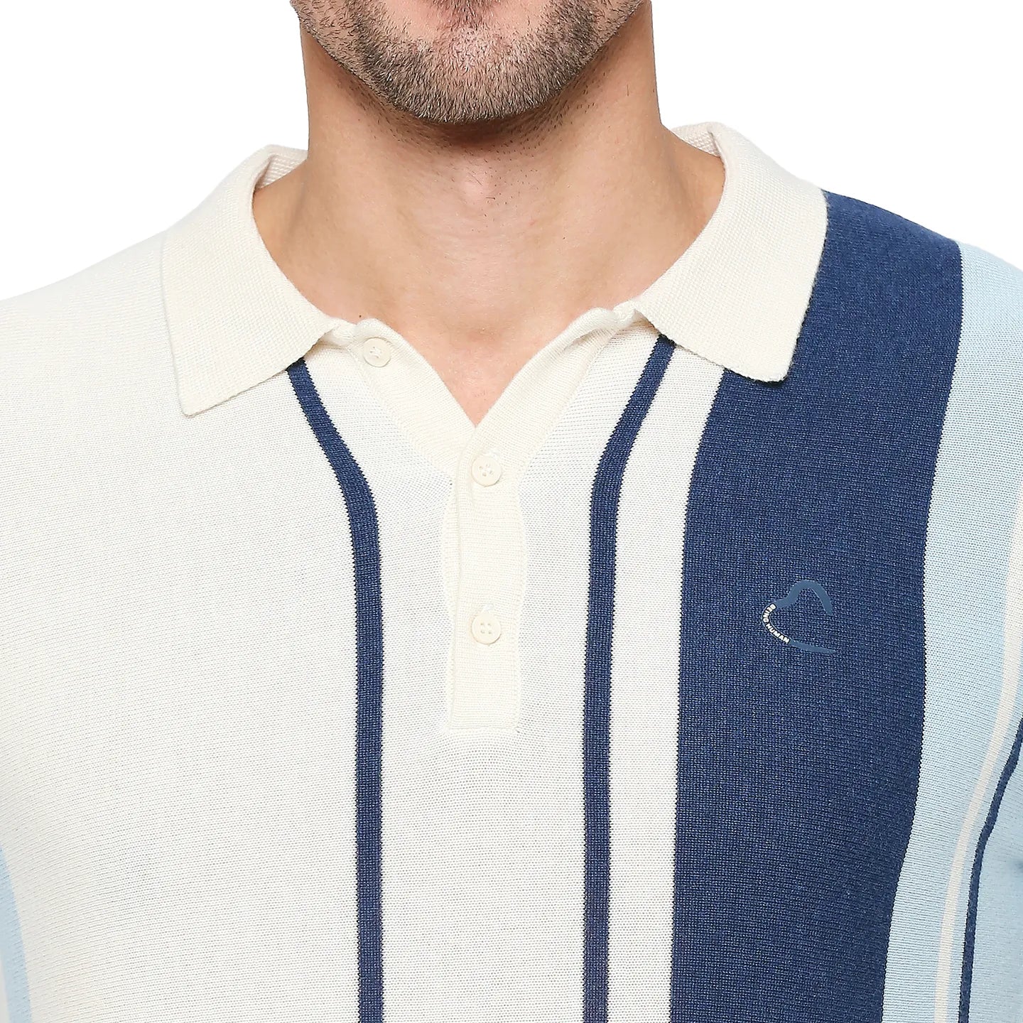 WHITE Regular Fit Men's Polo T-Shirt by Being Human Clothing - Image 5