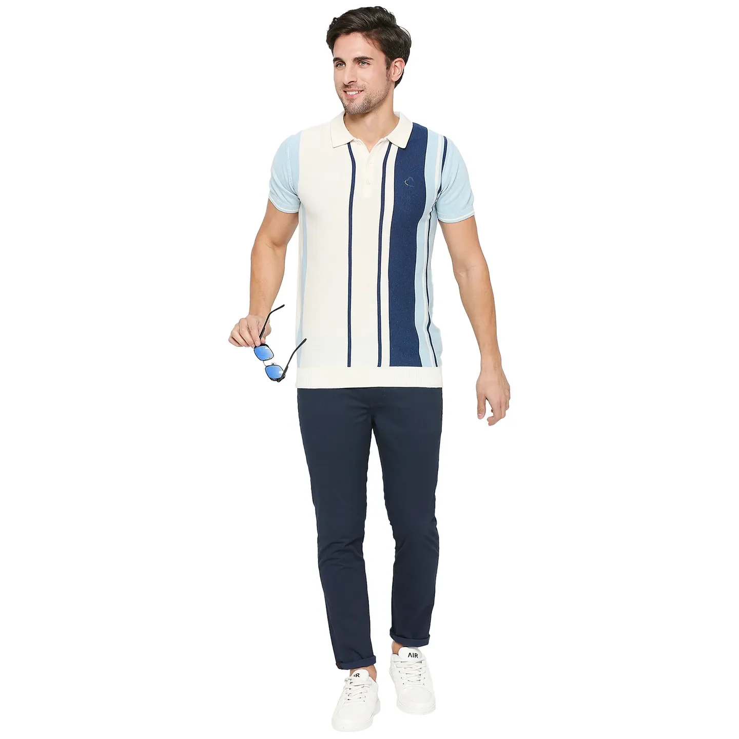 WHITE Regular Fit Men's Polo T-Shirt by Being Human Clothing - Image 6
