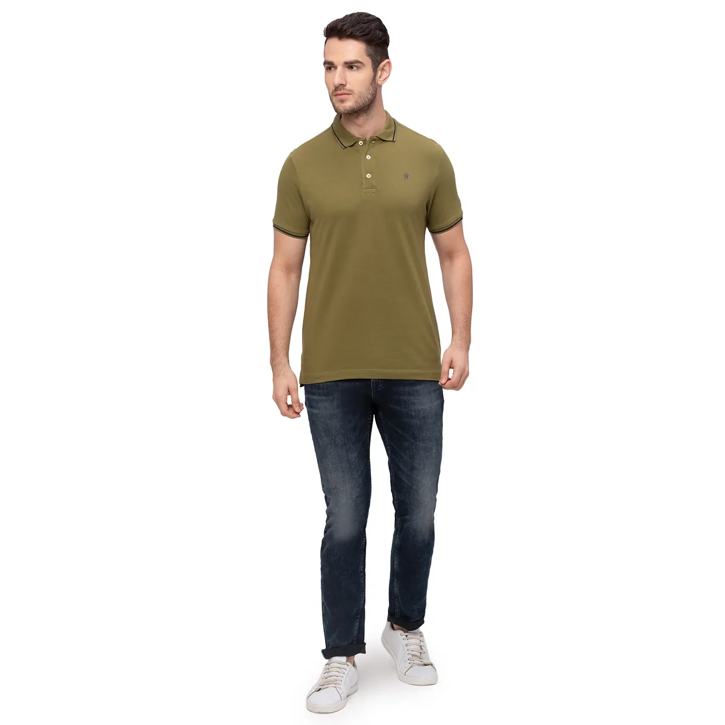 Green Regular Fit Men's Polo T-Shirt by Being Human Clothing - Image 6