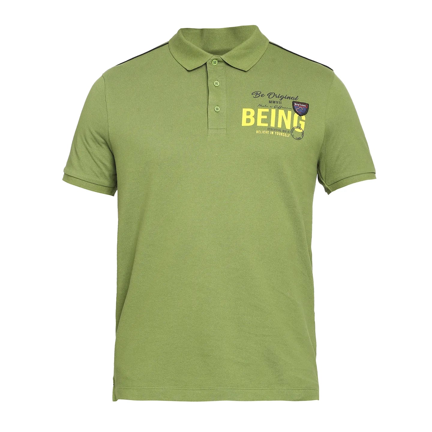 Green Regular Fit Men's Polo T-Shirt by Being Human Clothing - Image 7
