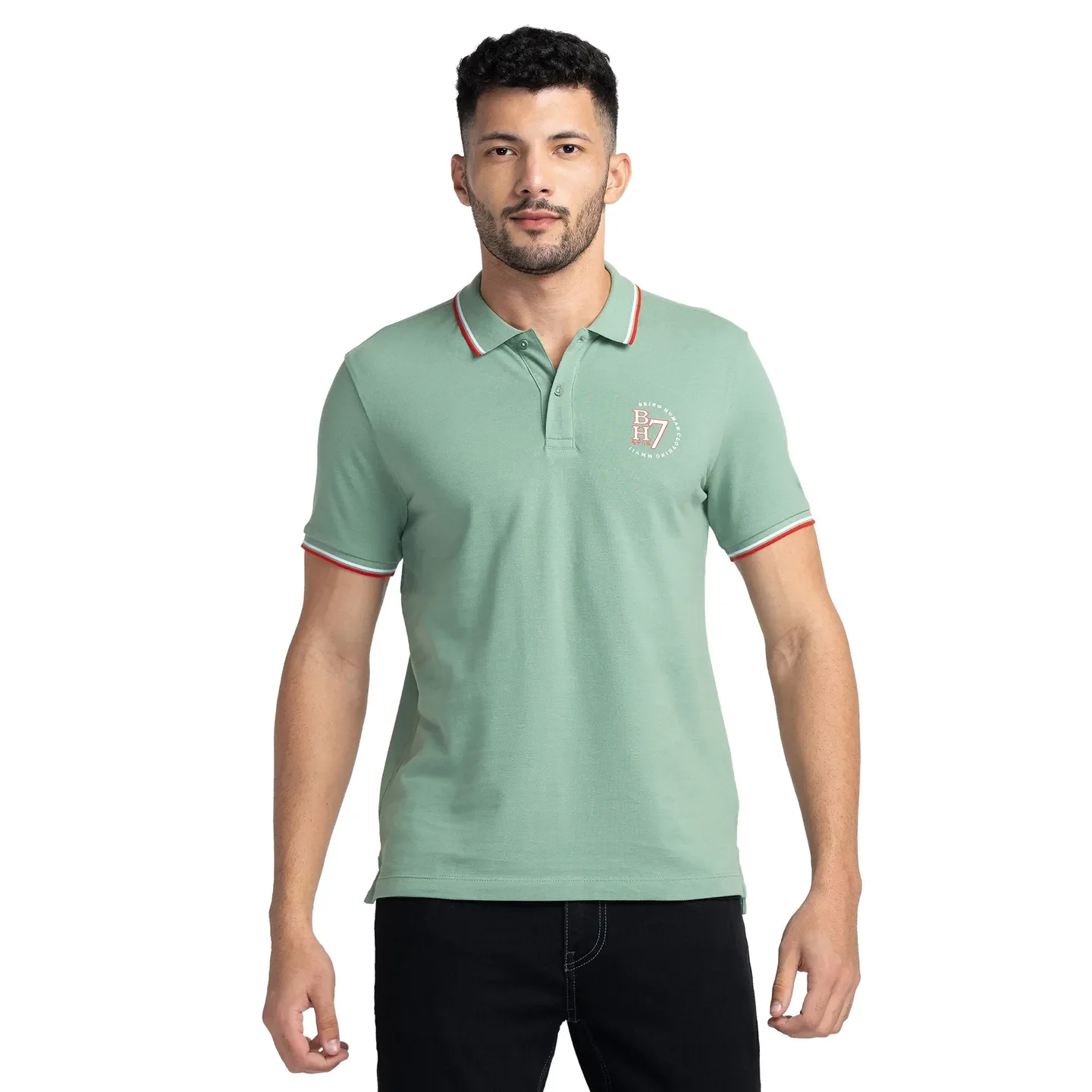 Green Regular Fit Men's Polo T-Shirt by Being Human Clothing