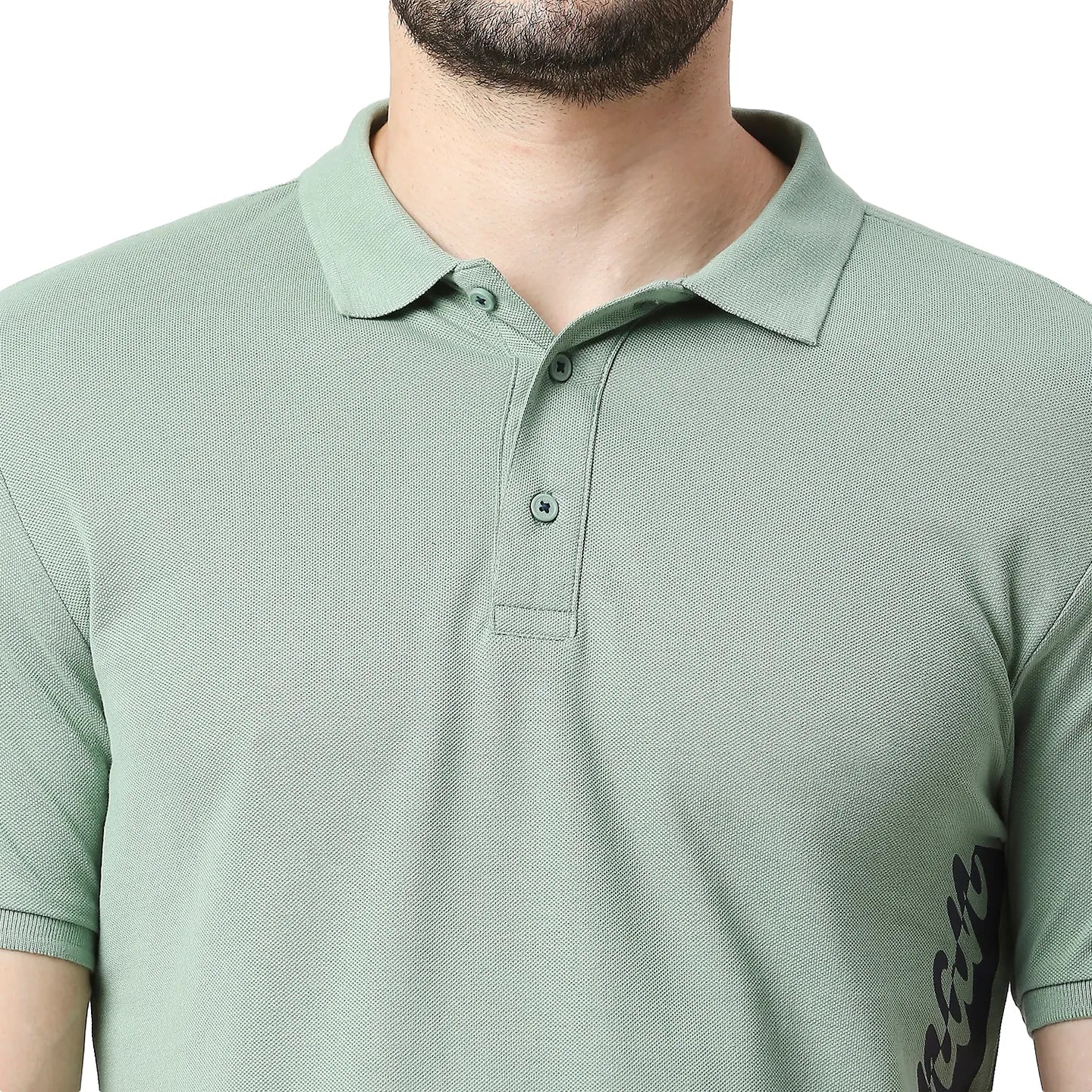 Green Regular Fit Men's Polo T-Shirt by Being Human Clothing - Image 4
