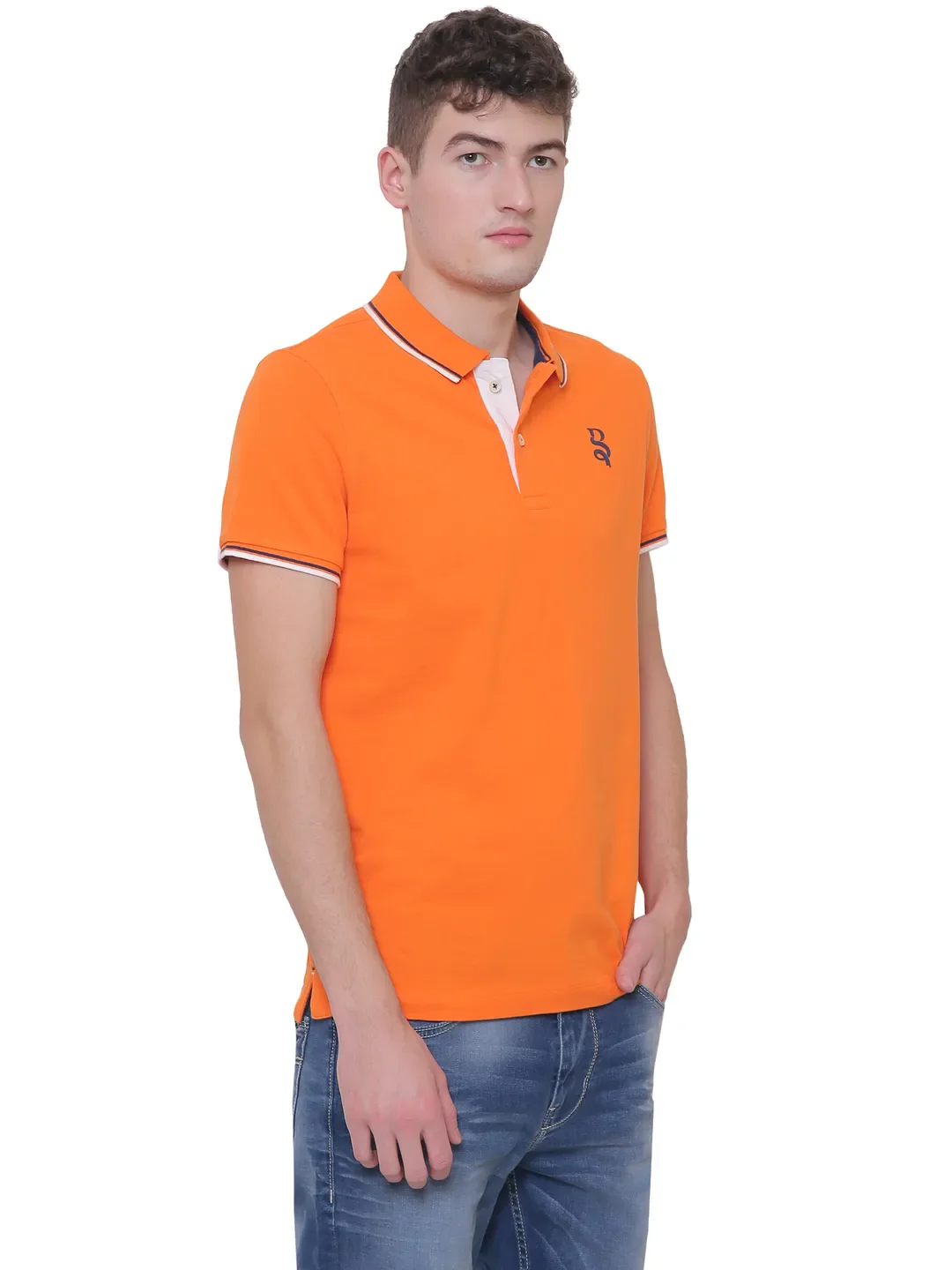 Orange Regular Fit Men's Polo T-Shirt by Being Human Clothing - Image 4