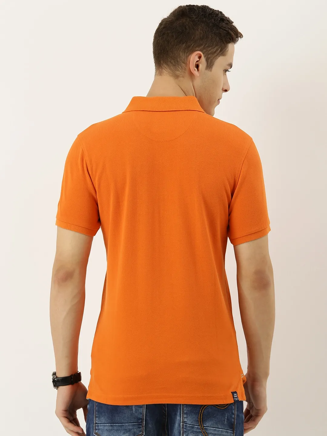 Orange Regular Fit Men's Polo T-Shirt by Being Human Clothing - Image 4