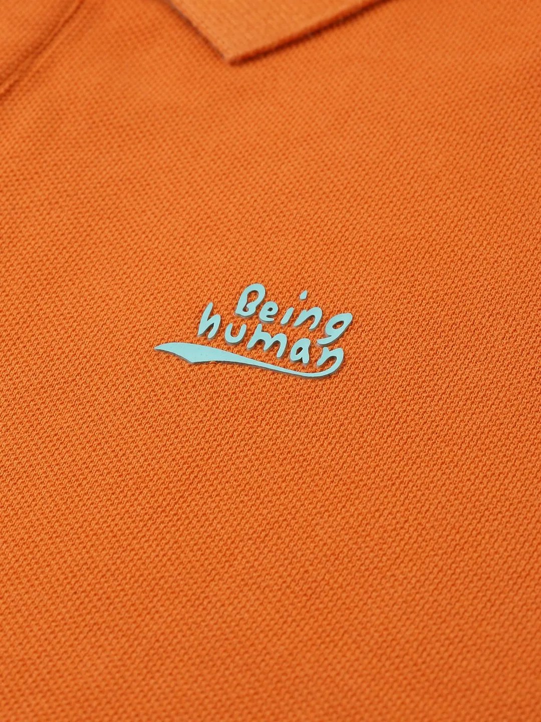 Orange Regular Fit Men's Polo T-Shirt by Being Human Clothing - Image 5