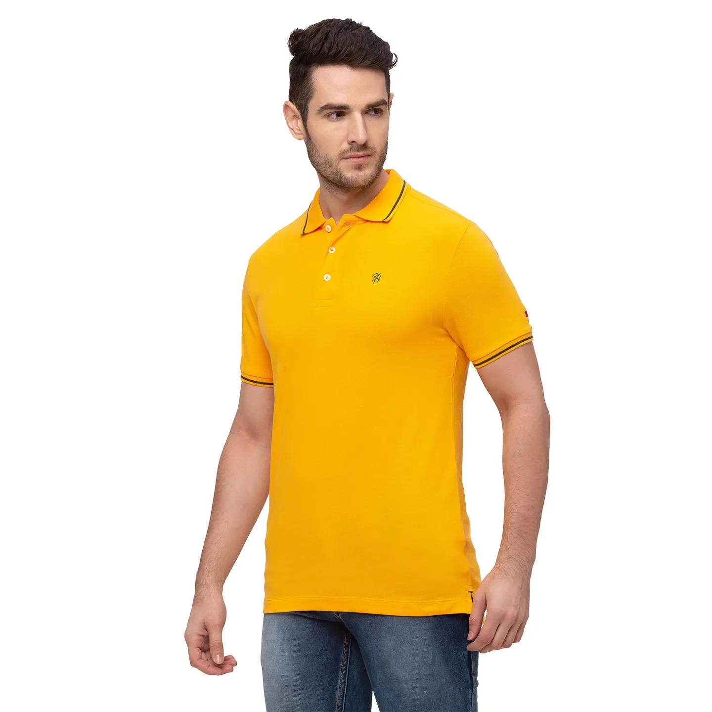 Orange Regular Fit Men's Polo T-Shirt by Being Human Clothing - Image 2