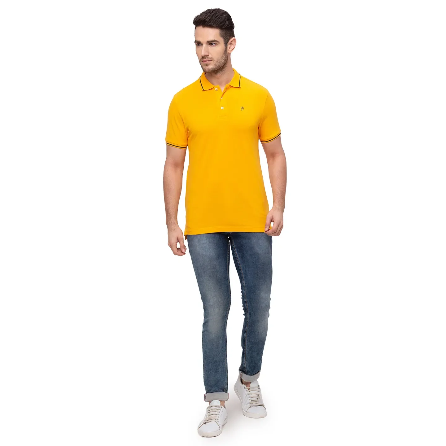 Orange Regular Fit Men's Polo T-Shirt by Being Human Clothing - Image 4
