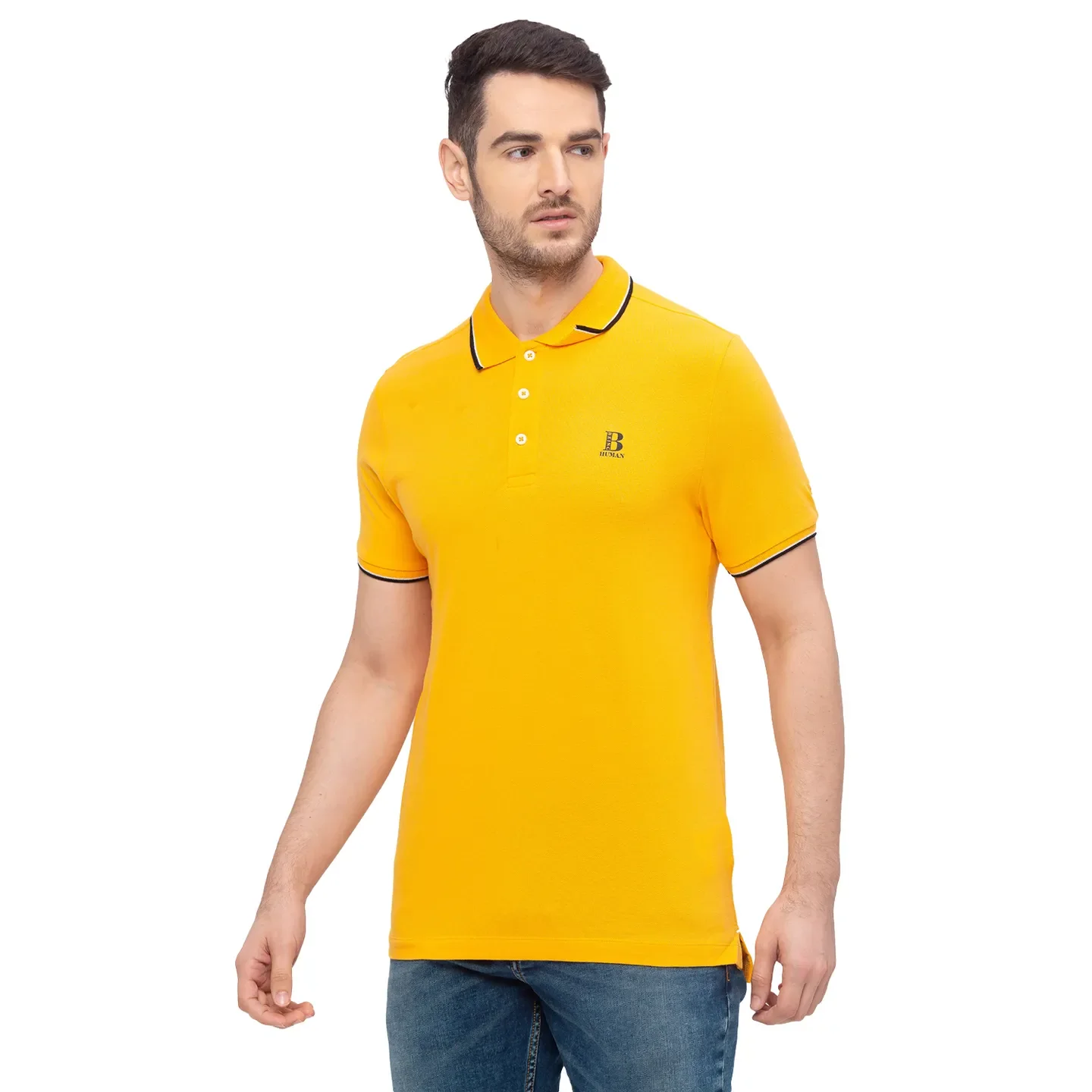 Orange Regular Fit Men's Polo T-Shirt by Being Human Clothing - Image 2