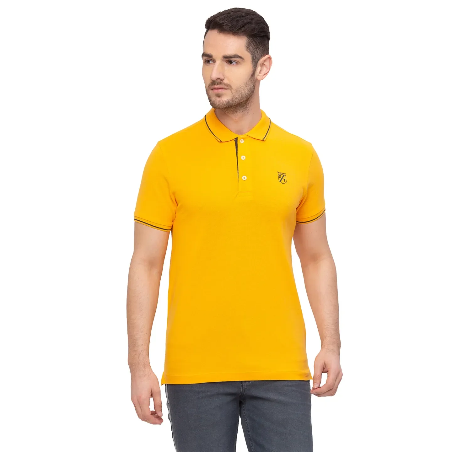Orange Regular Fit Men's Polo T-Shirt by Being Human Clothing