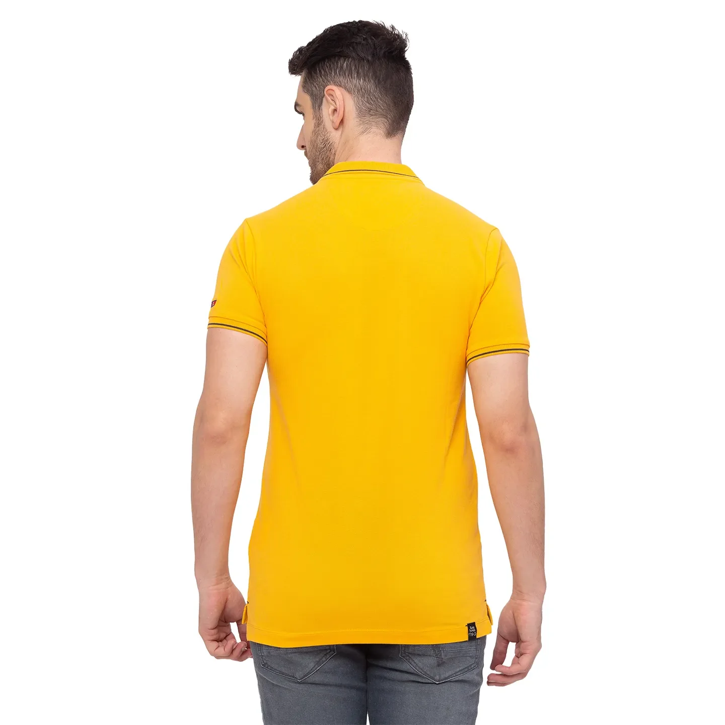 Orange Regular Fit Men's Polo T-Shirt by Being Human Clothing - Image 4