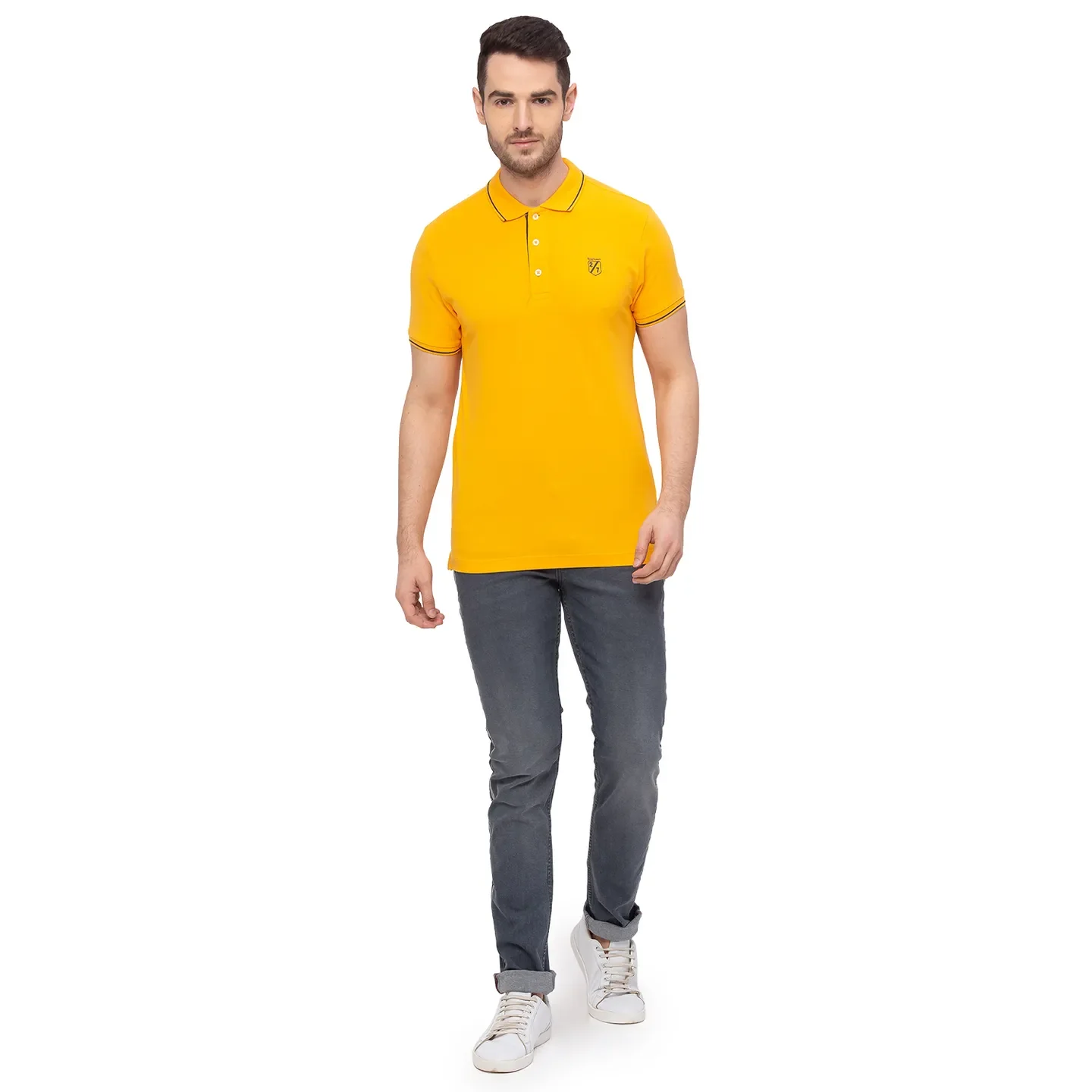 Orange Regular Fit Men's Polo T-Shirt by Being Human Clothing - Image 5