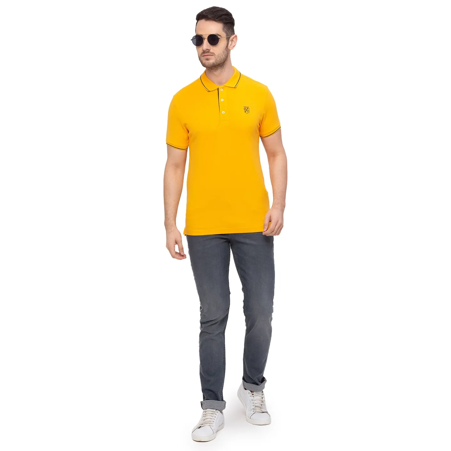 Orange Regular Fit Men's Polo T-Shirt by Being Human Clothing - Image 6