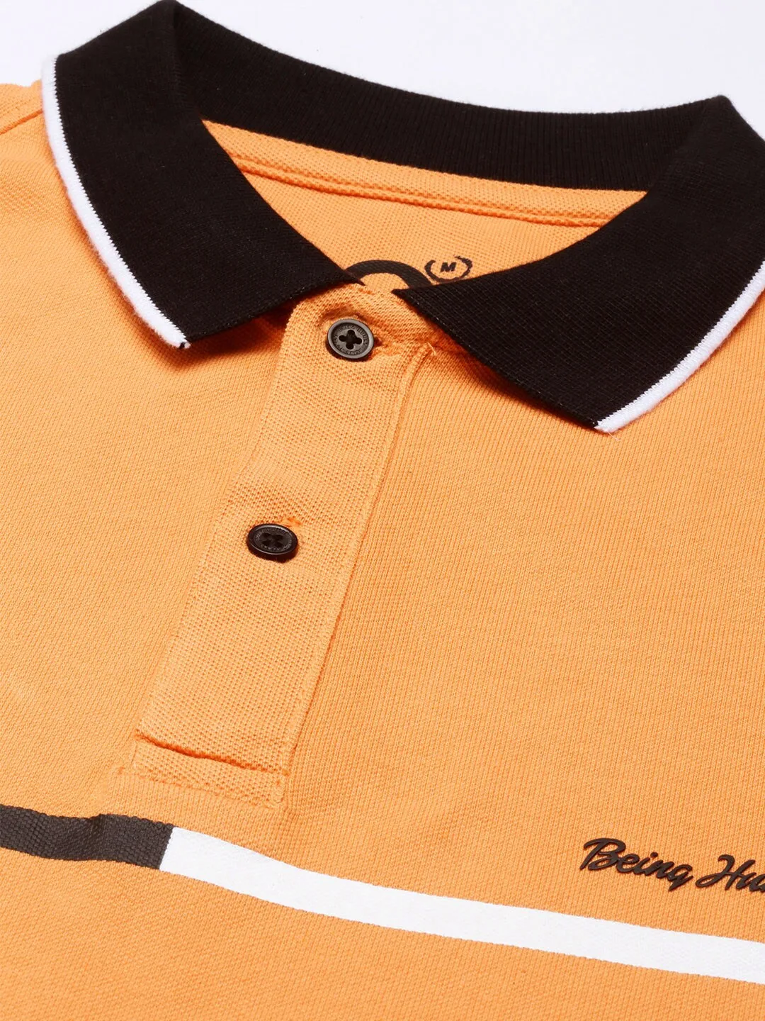 Orange Regular Fit Men's Polo T-Shirt by Being Human Clothing - Image 4
