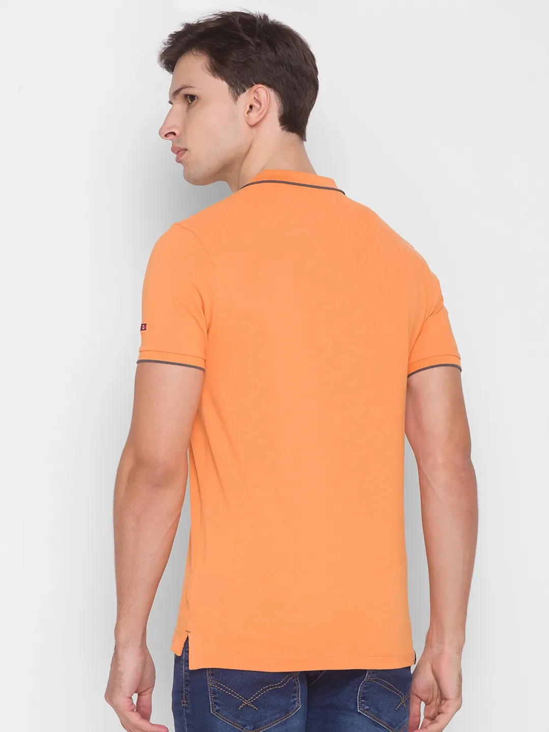 Orange Regular Fit Men's Polo T-Shirt by Being Human Clothing - Image 3