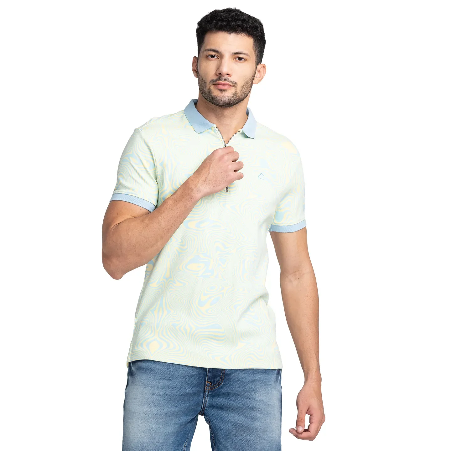 Yellow Regular Fit Men's Polo T-Shirt by Being Human Clothing