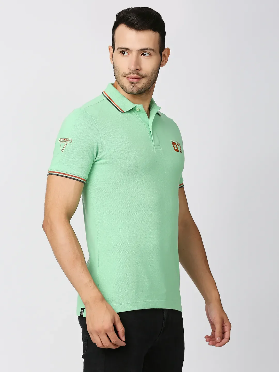 Green Regular Fit Men's Polo T-Shirt by Being Human Clothing - Image 3