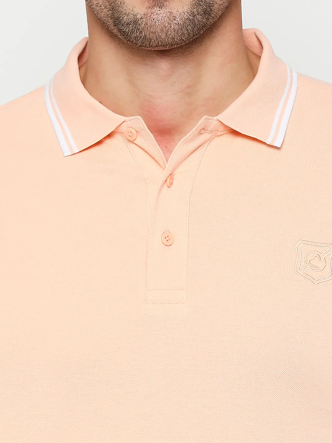 Peach Regular Fit Men's Polo T-Shirt by Being Human Clothing - Image 5
