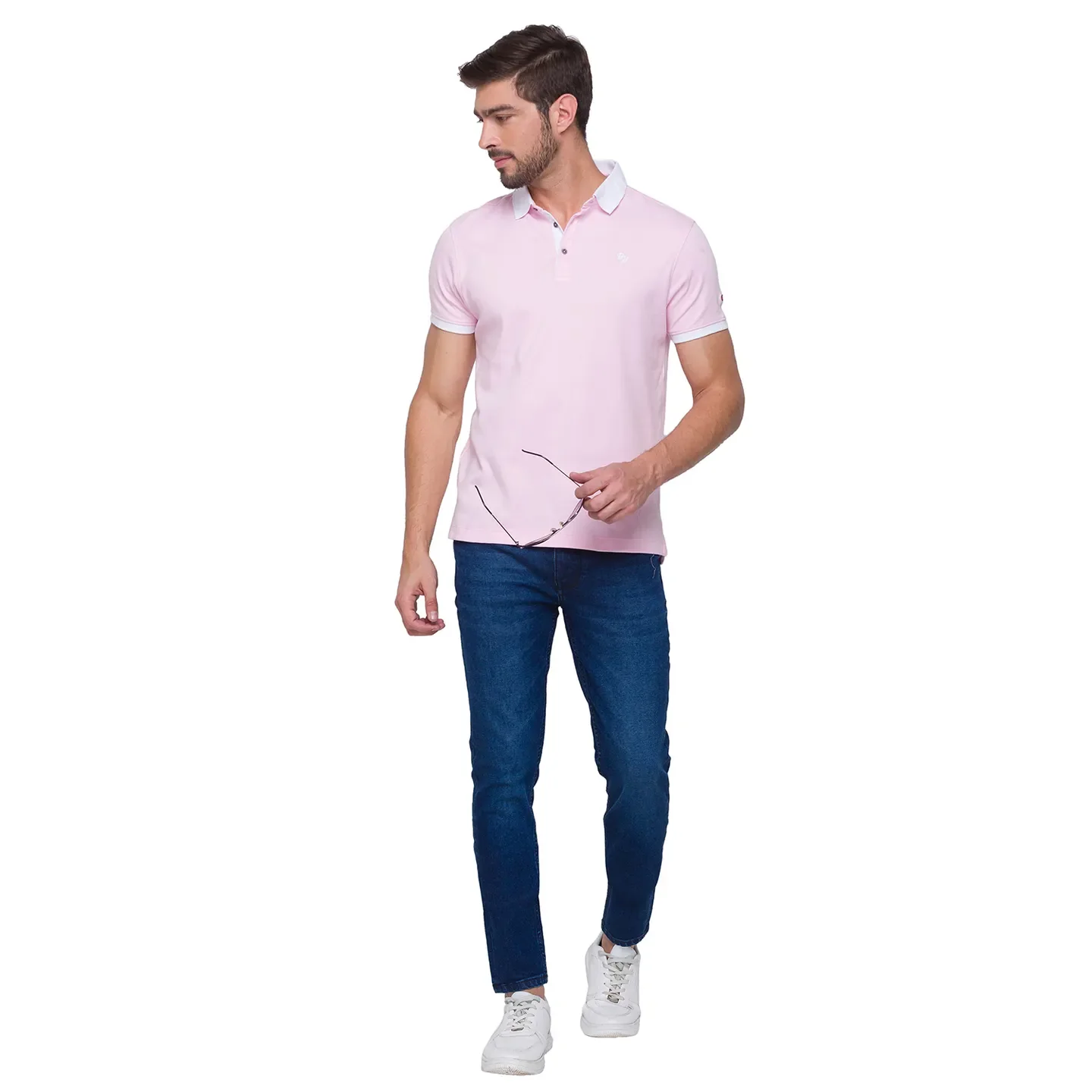 Pink Regular Fit Men's Polo T-Shirt by Being Human Clothing