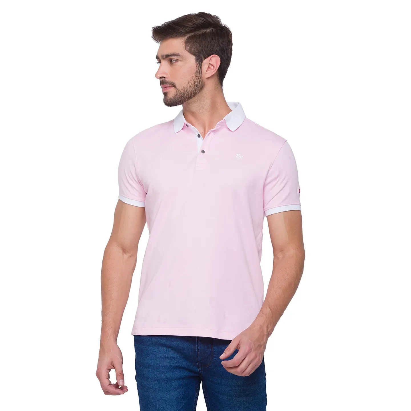 Pink Regular Fit Men's Polo T-Shirt by Being Human Clothing - Image 5