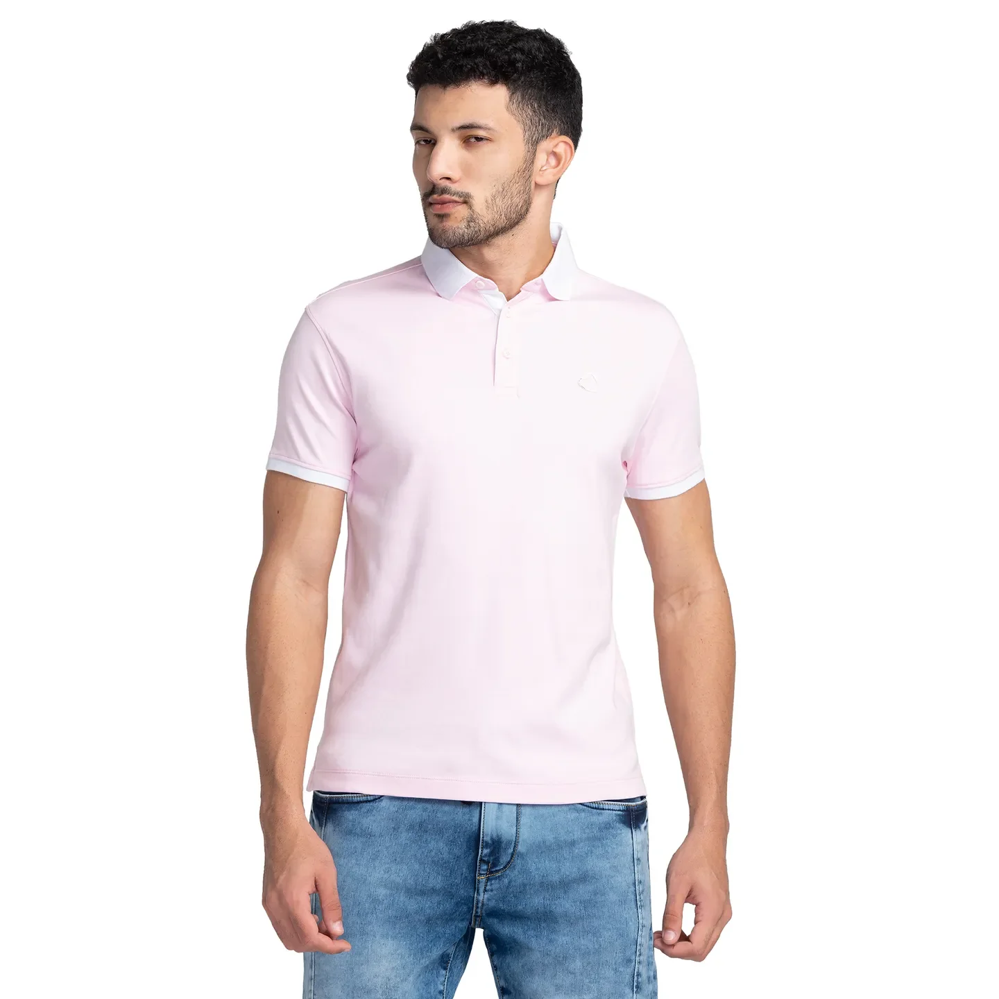 Pink Regular Fit Men's Polo T-Shirt by Being Human Clothing