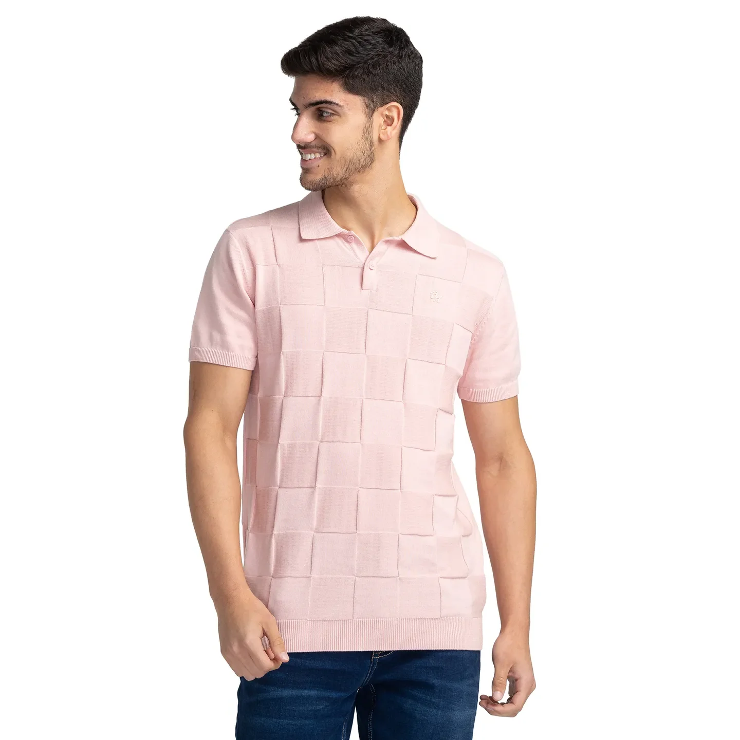 Pink Regular Fit Men's Polo T-Shirt by Being Human Clothing