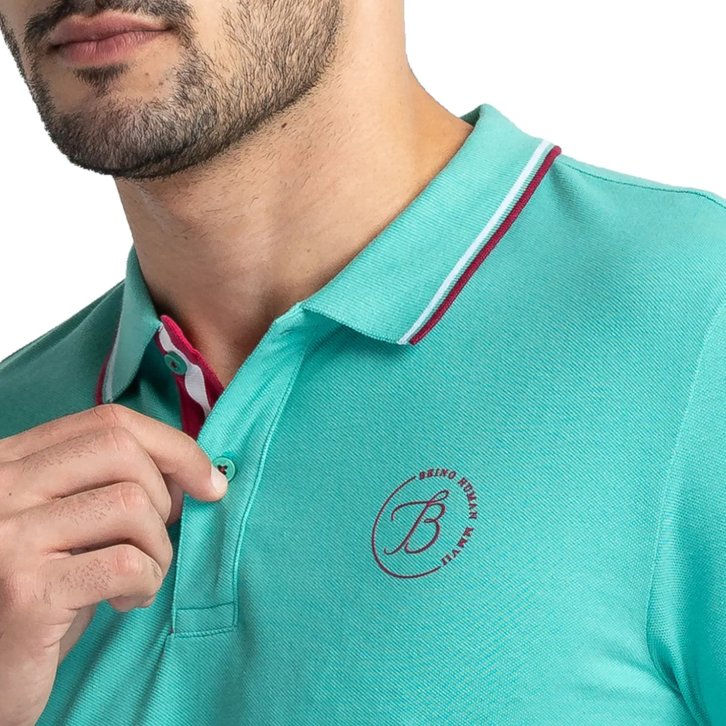 Pool Green Regular Fit Men's Polo T-Shirt by Being Human Clothing - Image 5