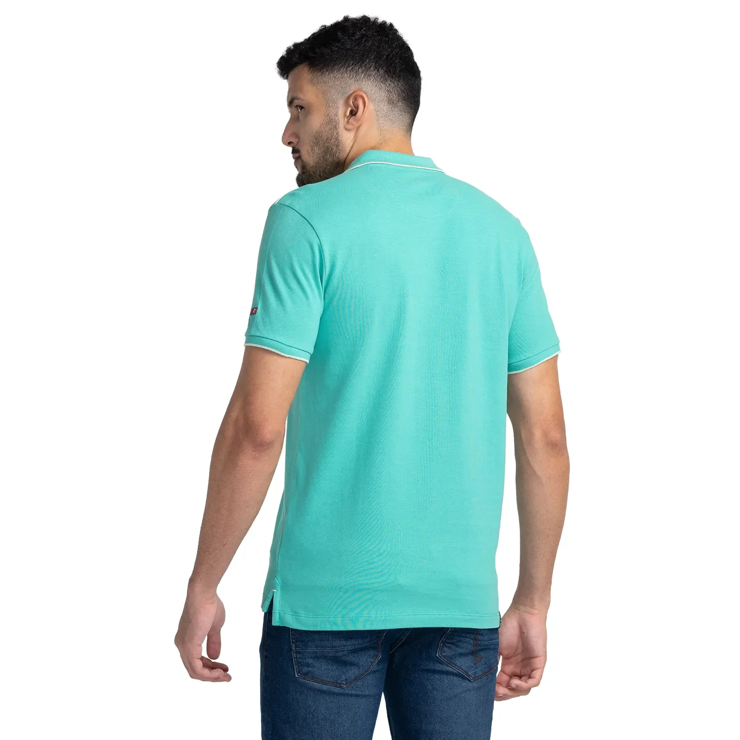 Green Regular Fit Men's Polo T-Shirt by Being Human Clothing - Image 3