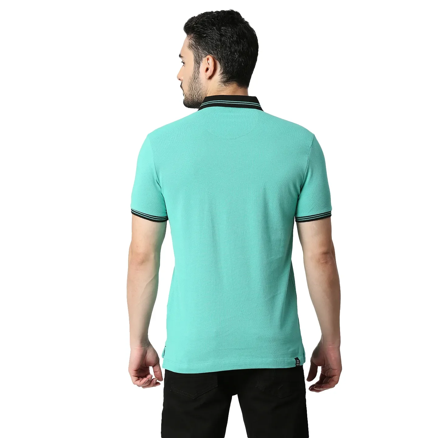Pool Green Regular Fit Men's Polo T-Shirt by Being Human Clothing - Image 3