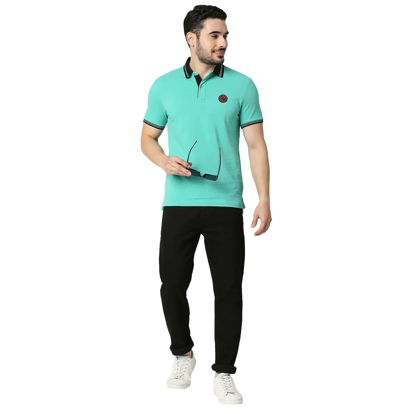 Pool Green Regular Fit Men's Polo T-Shirt by Being Human Clothing - Image 5
