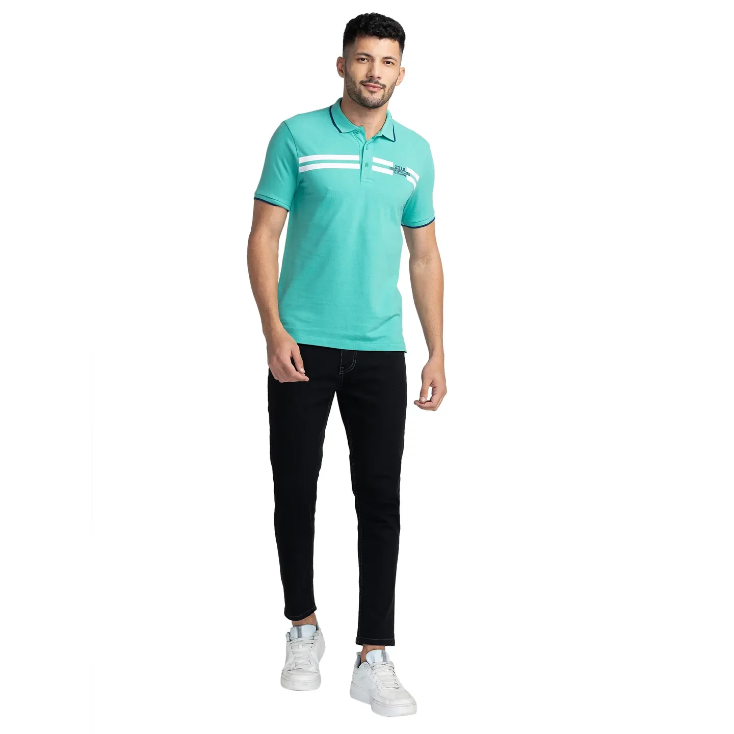 Green Regular Fit Men's Polo T-Shirt by Being Human Clothing - Image 2