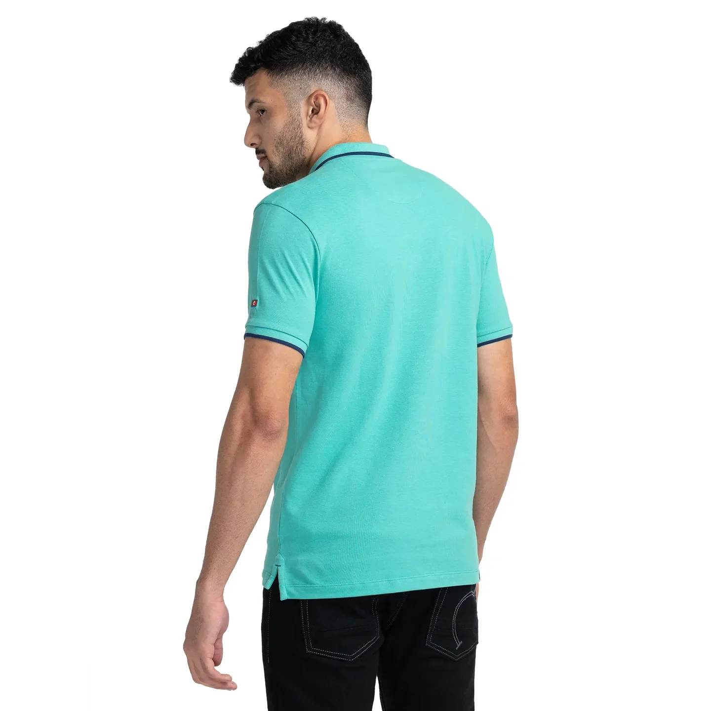 Green Regular Fit Men's Polo T-Shirt by Being Human Clothing - Image 3