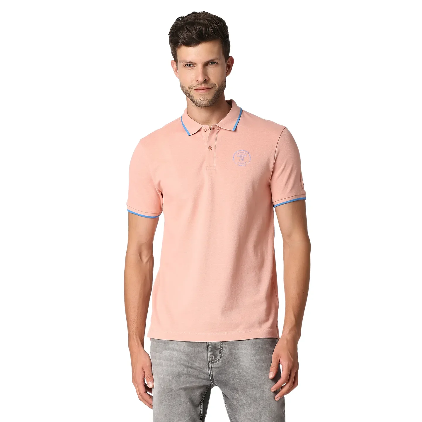 Pink Regular Fit Men's Polo T-Shirt by Being Human Clothing