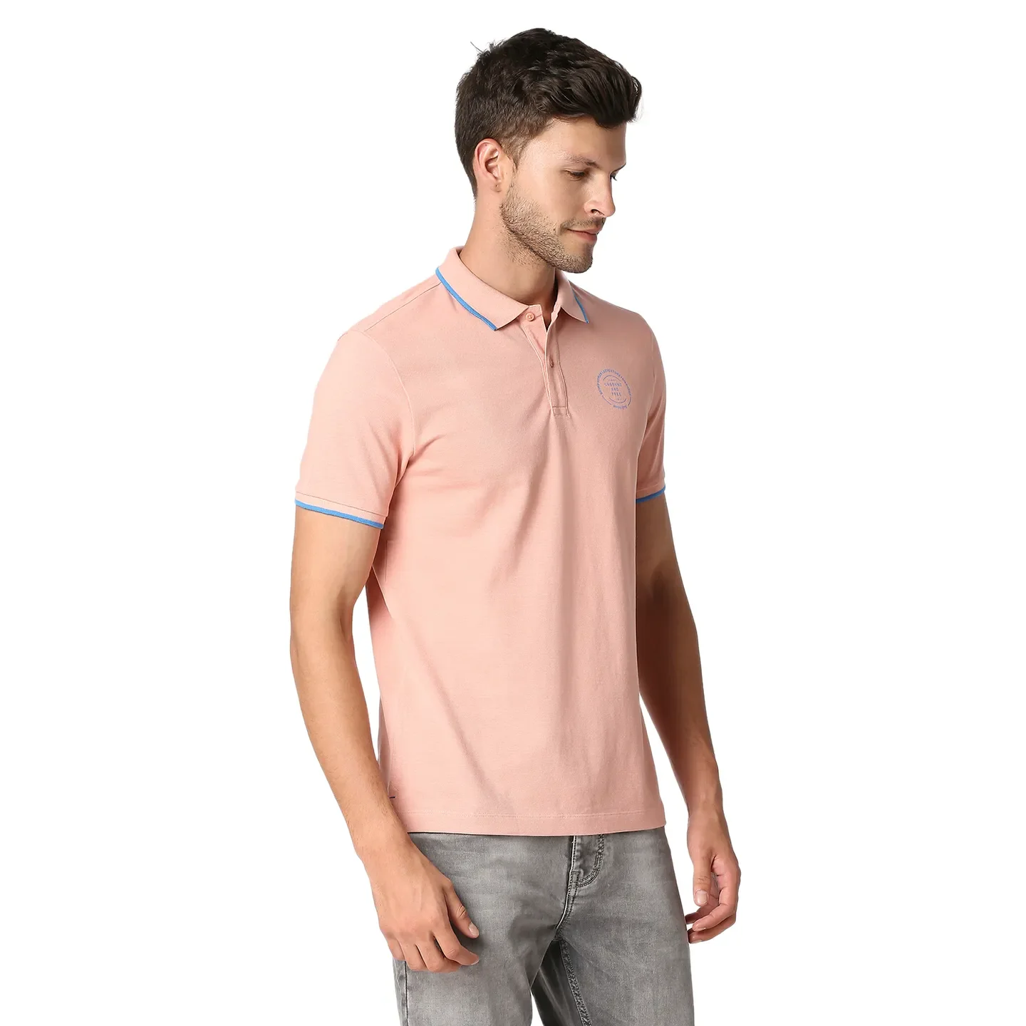 Pink Regular Fit Men's Polo T-Shirt by Being Human Clothing - Image 3