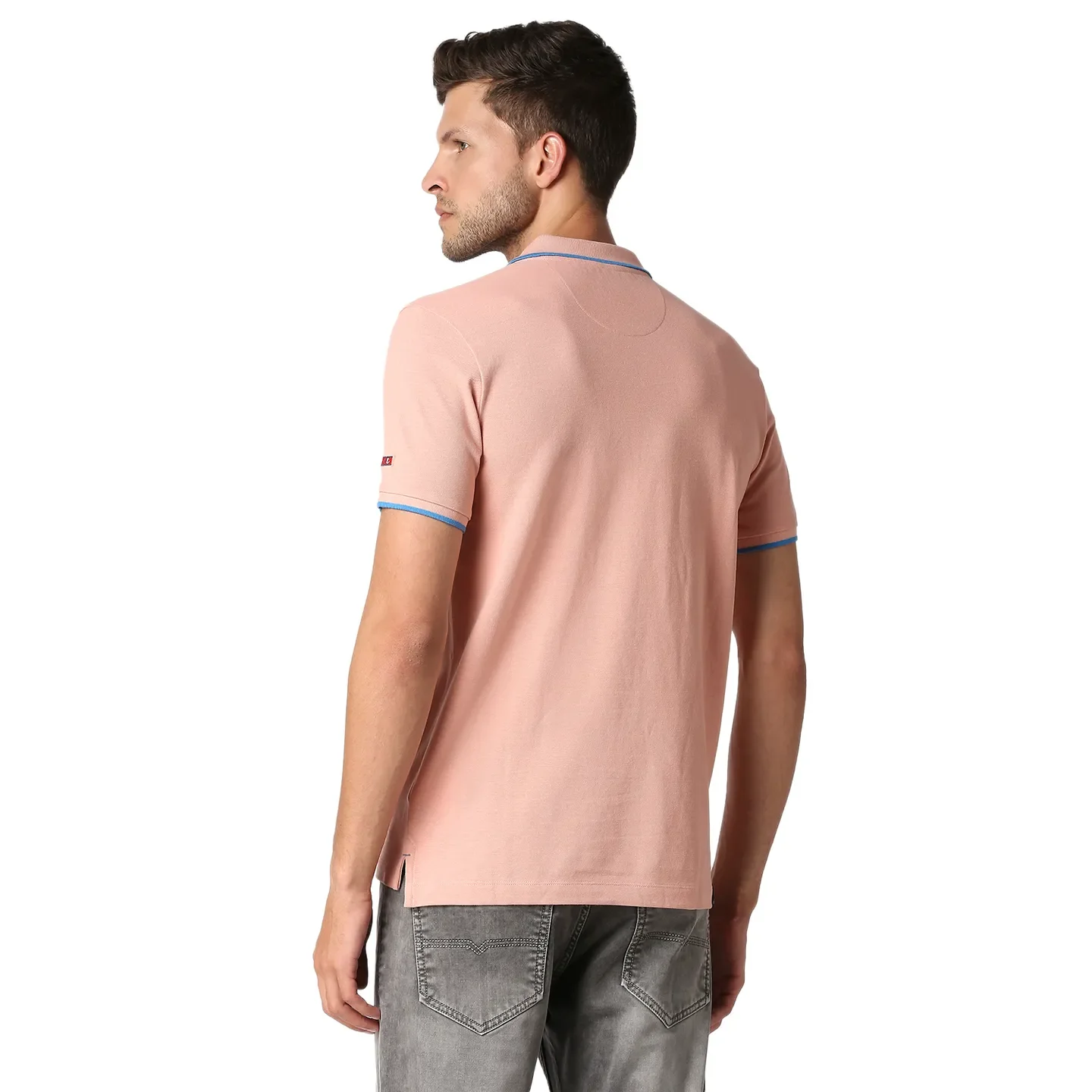 Pink Regular Fit Men's Polo T-Shirt by Being Human Clothing - Image 4