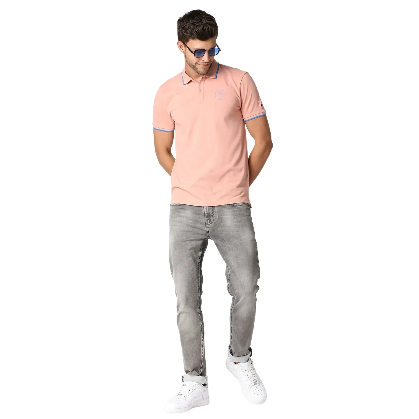 Pink Regular Fit Men's Polo T-Shirt by Being Human Clothing - Image 6