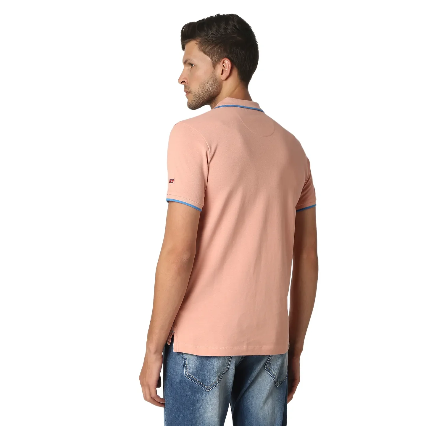 Pink Regular Fit Men's Polo T-Shirt by Being Human Clothing - Image 4