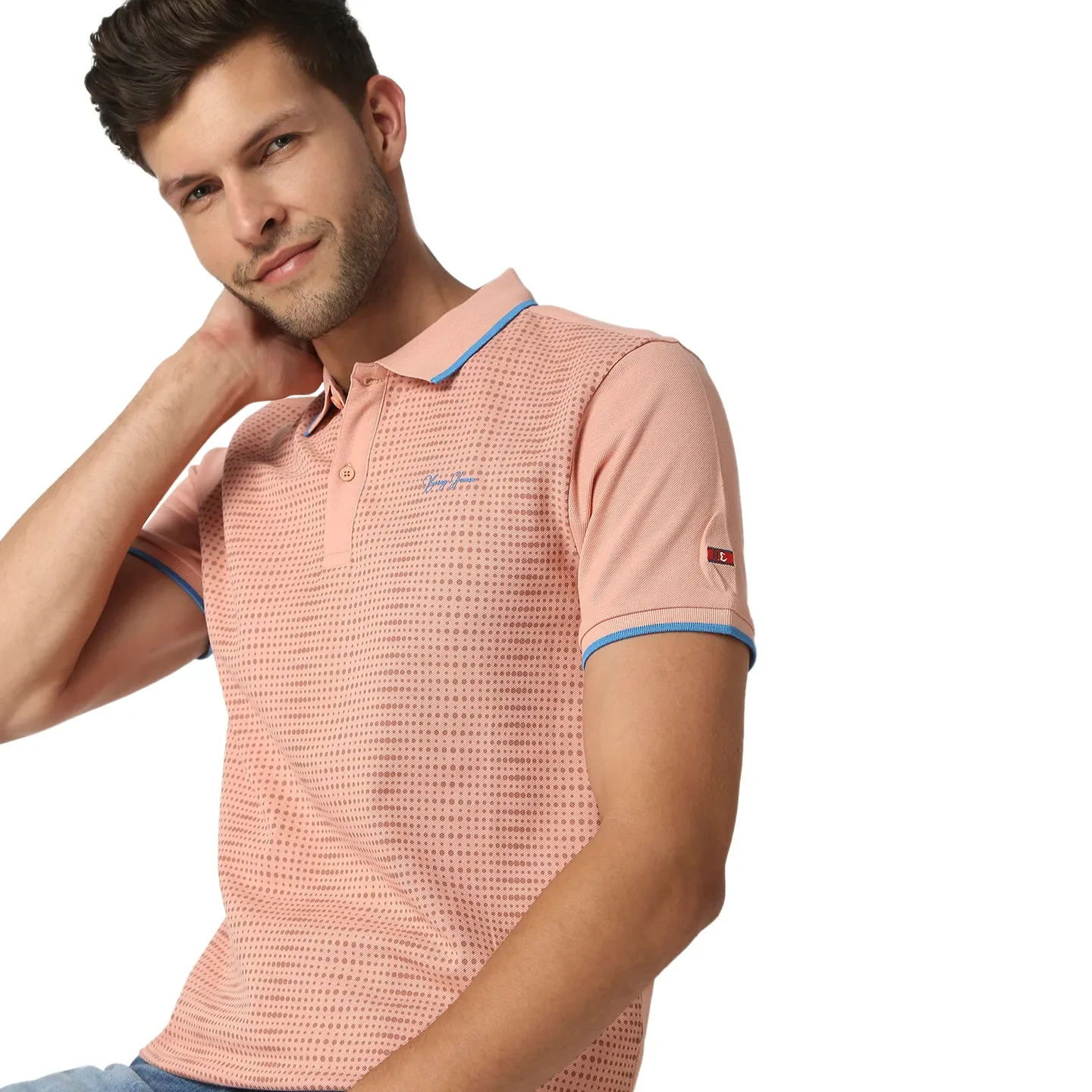 Pink Regular Fit Men's Polo T-Shirt by Being Human Clothing - Image 7