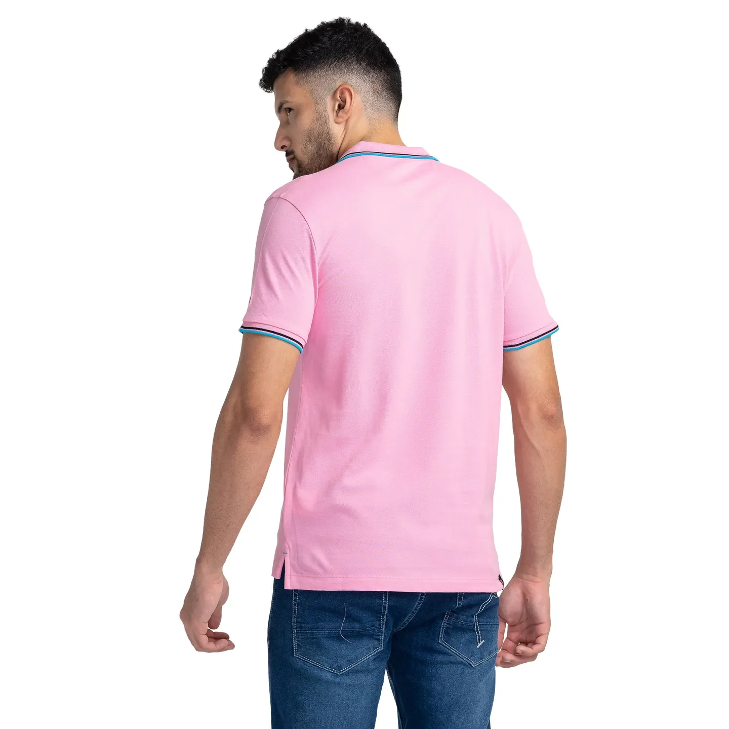 Prism Pink Regular Fit Men's Polo T-Shirt by Being Human Clothing - Image 3