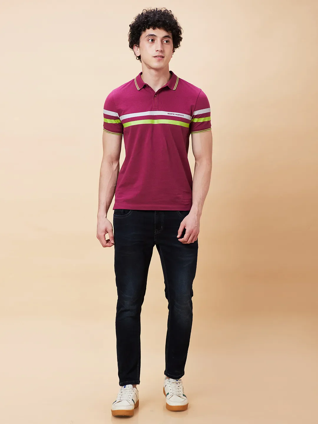 Purple Potion Regular Fit Men's Polo T-Shirt by Being Human Clothing - Image 2