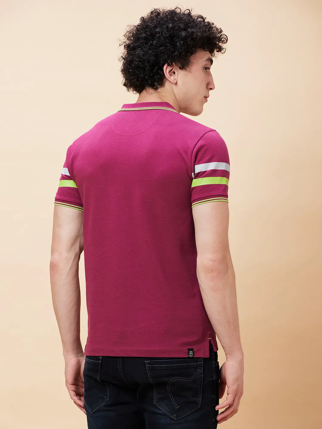 Purple Potion Regular Fit Men's Polo T-Shirt by Being Human Clothing - Image 4