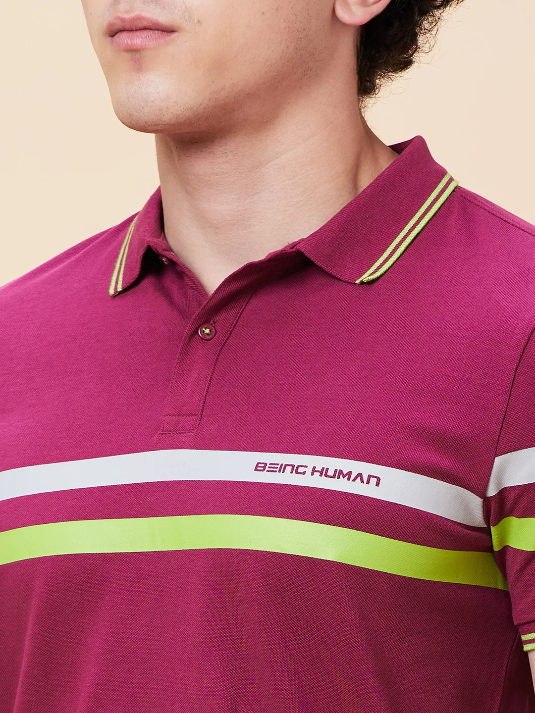Purple Potion Regular Fit Men's Polo T-Shirt by Being Human Clothing - Image 5